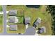 Aerial view of a residential neighborhood featuring well-maintained lawns and cul-de-sac streets at 417 Spruce Pine Way, Conway, SC 29526