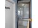 View of steam room with glass door adjacent to a storage closet, enhancing amenities at 523 S Ocean Blvd. # 305, North Myrtle Beach, SC 29582