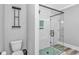 Modern bathroom with a glass-enclosed shower featuring subway tile and a sleek design at 6001 - 1195 S Kings Hwy., Myrtle Beach, SC 29575