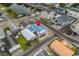 Aerial view of a house with a bright blue roof near the water at 6001 - 1459 S Kings Hwy., Myrtle Beach, SC 29575