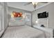 Comfortable bedroom with a full bed, flat screen TV, and an exterior entrance at 6001 - 1459 S Kings Hwy., Myrtle Beach, SC 29575