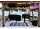Outdoor gazebo featuring a covered area with a grill, TV, outdoor lighting, and neighborhood view at 651 Choctaw Dr., Conway, SC 29526