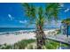 Enjoy direct beach access with a palm tree and blue ocean views at 720 N Waccamaw Dr. # 205, Garden City Beach, SC 29576