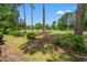 View of backyard lawn, trees, and golf course behind the home at 890 Knoll Dr., Little River, SC 29566