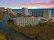 Breathtaking aerial view of oceanfront condo with nearby waterway and beach access at 9400 Shore Dr. # 409, Myrtle Beach, SC 29572