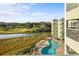 Relaxing pool view offering a serene atmosphere with views of the marsh at 9400 Shore Dr. # 409, Myrtle Beach, SC 29572