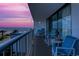Wide balcony with ample seating offers stunning ocean views and relaxation at 9550 Shore Dr. # 225, Myrtle Beach, SC 29572