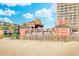 Ocean Annie's Beach Bar provides public access to beachfront fun, featuring rustic wooden accents and clear signage at 9550 Shore Dr. # 225, Myrtle Beach, SC 29572