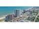 Wide aerial shot of the city and coastline featuring condos, beaches, and the sparkling ocean at 1700 N Ocean Blvd. # 651, Myrtle Beach, SC 29577
