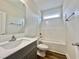 Bathroom featuring a sink with modern vanity and combined shower/tub at 189 Norris Ln, Loris, SC 29569