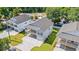 Aerial view of multiple homes with green lawns and a long driveway at 2426 Park St., North Myrtle Beach, SC 29582
