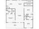 Second floor plan featuring 3 bedrooms, 2 bathrooms, living room, balcony, kitchen and dining room at 2426 Park St., North Myrtle Beach, SC 29582