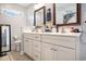 Elegant bathroom featuring dual sinks, framed mirrors, and a sleek design at 280 Macarthur Dr., Conway, SC 29527