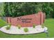 Attractive brick entrance sign with landscaping at Hampton Place, creating a welcoming neighborhood entry at 280 Macarthur Dr., Conway, SC 29527