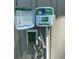 Rain Bird sprinkler system on home exterior showing control panel at 3216 Hugo Rd., Conway, SC 29527