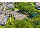 An aerial view of a residential area with a pond, parking lot, and lush greenery at 503 20Th Ave. N # 9D, North Myrtle Beach, SC 29582