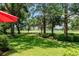 Green backyard featuring lush lawn and mature trees with a view of the water at 503 20Th Ave. N # 9D, North Myrtle Beach, SC 29582