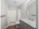 Clean bathroom features a modern vanity, tub/shower combo and neutral color palette at 503 20Th Ave. N # 9D, North Myrtle Beach, SC 29582
