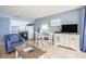 Living area with dining space, kitchenette, and comfortable seating, perfect for relaxing and entertaining at 5523 N Ocean Blvd. # 1410, Myrtle Beach, SC 29577
