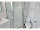 Clean, well-lit bathroom with a shower, toilet, and vanity, offers essential amenities at 5601 N Ocean Blvd. # A309, Myrtle Beach, SC 29577