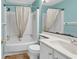 Clean bathroom featuring a shower/tub combo and a white vanity at 5601 N Ocean Blvd. # A309, Myrtle Beach, SC 29577