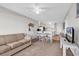 Cozy living space with seamless transition into the kitchen and dining area at 5601 N Ocean Blvd. # A309, Myrtle Beach, SC 29577