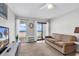 Comfortable living room with ocean view balcony and a cozy seating area at 5601 N Ocean Blvd. # A309, Myrtle Beach, SC 29577