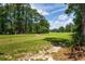 A view of the grassy golf course fairway, lush trees, and blue skies on a sunny day at 77 Capt Anthony White Ln., Georgetown, SC 29440