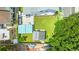 Aerial view showcases the expansive backyard, patio, and shed at 867 Cardinal Pl., North Myrtle Beach, SC 29582