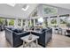 Sunroom-style living area with vaulted ceilings, large windows, and comfortable seating at 1064 Links Rd., Surfside Beach, SC 29575