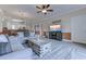 Bright living room area adjacent to the open kitchen featuring stylish decor and lots of natural light at 110 South Shore Blvd. # 203, Longs, SC 29568