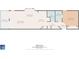 This floor plan displays a living room, kitchen, bedroom, and bathroom layout for a 627 square foot space at 1100 Possum Trot Rd. # F218, North Myrtle Beach, SC 29582