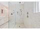 A glass shower featuring a shower niche and bronze fixtures adding elegance to the bathroom at 138 Copper Leaf Dr., Myrtle Beach, SC 29588