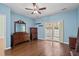 Main bedroom features hardwood floors and a ceiling fan at 156 Parmelee Dr. # D, Murrells Inlet, SC 29576