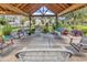 Backyard patio with multiple swing benches at 1619 Deer Park Ln., Surfside Beach, SC 29575