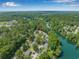 Serene aerial view of townhomes nestled among lush greenery, complete with beautiful water access and scenic neighborhood at 178 Beaver Pond Loop # 60, Pawleys Island, SC 29585