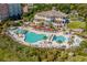 Aerial view of the luxury community pool with ample seating and manicured surroundings at 2273 Hazel Way, Longs, SC 29568