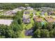 Aerial shot of a residential neighborhood with lush trees, pond, and well-maintained homes at 229 Duchess Ct., Myrtle Beach, SC 29588