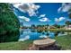 View of the pond and homes from a park bench at 2602 Clearwater St., Myrtle Beach, SC 29579