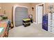 Bedroom showcasing potential layout with a bed frame and storage bins against neutral walls at 2876 Howard Ave. # C, Myrtle Beach, SC 29577