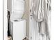 Close up of a stacked washer and dryer in a closet at 2876 Howard Ave. # C, Myrtle Beach, SC 29577