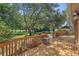 Large backyard features a wooden deck, manicured lawn and access to lush landscaping at 3975 River Hills Dr., Little River, SC 29566