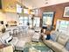 Open floor plan with ample seating, white kitchen with barstool seating, and coastal decor at 404 29Th Ave. N, North Myrtle Beach, SC 29582