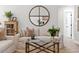 Stylish living room with hardwood floors, comfortable seating, and decorative mirror at 589 Boundaryline Dr. Nw, Calabash, NC 28467