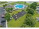 Aerial view of the community playground with slide, swings, and picnic area, plus pool at 729 Bonita Loop, Myrtle Beach, SC 29588