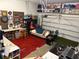 Organized garage space with shelving, a workbench, and room for storage and recreation at 821 Falkirk St., Myrtle Beach, SC 29579