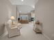 Spacious living area with neutral tones, a fireplace, and comfortable seating at 907 Tidewater Dr., North Myrtle Beach, SC 29582