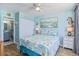 Nautical bedroom decor with king bed, ensuite bath and closet with beach themed decorative touches throughout at 9400 Shore Dr. # 716, Myrtle Beach, SC 29572
