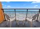 Chairs on a balcony offering stunning direct ocean views at 1501 S Ocean Blvd. # 1039, Myrtle Beach, SC 29577