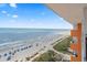 Wide ocean and beach view from the balcony at 1501 S Ocean Blvd. # 1039, Myrtle Beach, SC 29577